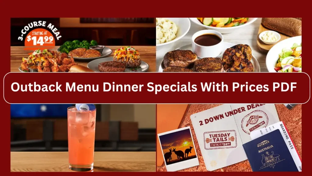 Outback Menu Dinner Specials With Prices PDF