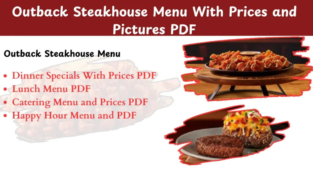 Outback Steakhouse Menu With Prices and Pictures PDF